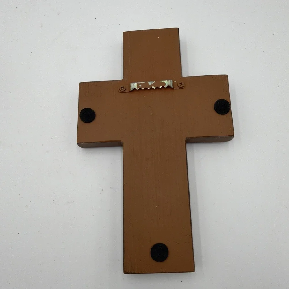 Resin Wall Cross, Calla Lilies, Bow, Antique Finish, Wall Display 9 1/4